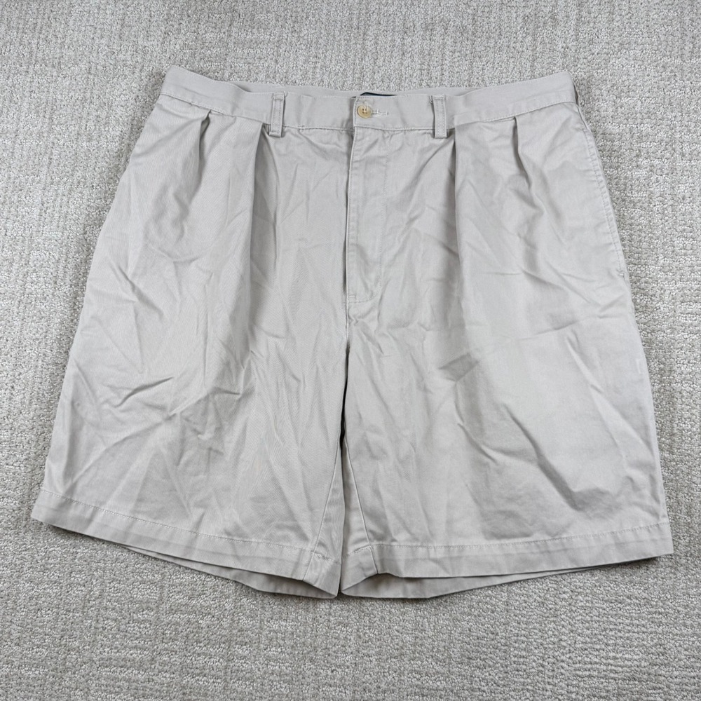 Polo Ralph Lauren Mens 36 Beige Tyler 9" Pleated Cotton Chino Shorts